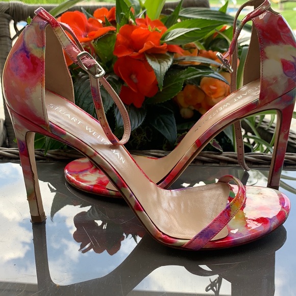 SW Pink Multicolour Watercolour Nudist Sandals - Picture 2 of 7